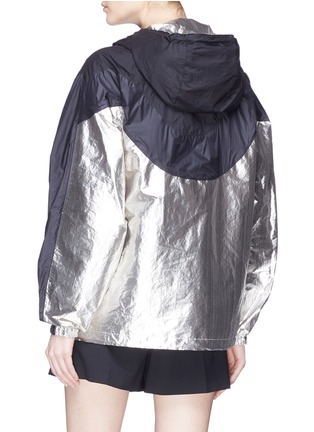 Back View - Click To Enlarge - ISABEL MARANT - 'Richie' waterproof hooded lamé jacket