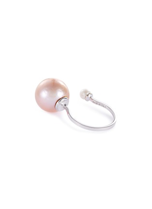 Figure View - Click To Enlarge - DELFINA DELETTREZ - 'Pearl Piercing' diamond 18k gold ring