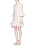 Figure View - Click To Enlarge - VALENTINO GARAVANI - Fluted sleeve Crepe Couture dress