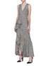 Figure View - Click To Enlarge - ALICE & OLIVIA - 'Birch' houndstooth check ruffle drape maxi dress