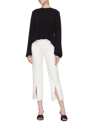 Figure View - Click To Enlarge - SOLACE LONDON - 'Inez' split cuff cropped pants