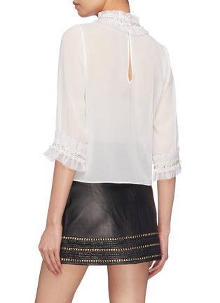 Back View - Click To Enlarge - ALICE & OLIVIA - 'Mira' embellished ruffle trim organdy blouse