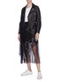 Figure View - Click To Enlarge - QUIBE  - Abstract embroidered ruched mesh skirt