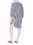 Back View - Click To Enlarge - SONIA RYKIEL - Faux pearl fringe gingham check fil coupé kaftan