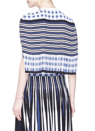 Back View - Click To Enlarge - SONIA RYKIEL - Stripe check pleated knit cape top