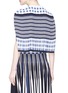Back View - Click To Enlarge - SONIA RYKIEL - Stripe check pleated knit cape top