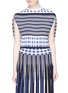 Main View - Click To Enlarge - SONIA RYKIEL - Stripe check pleated knit cape top
