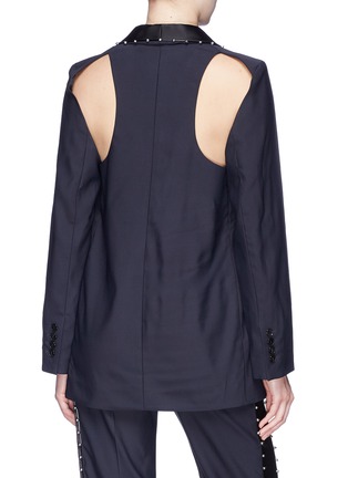 Back View - Click To Enlarge - SONIA RYKIEL - Mother-of-pearl lapel convertible tuxedo jacket