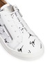 Detail View - Click To Enlarge - 73426 - Logo print double zip saffiano kids sneakers