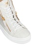 Detail View - Click To Enlarge - 73426 - Double zip croc embossed leather kids sneakers