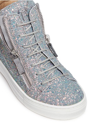Detail View - Click To Enlarge - 73426 - Double zip glitter kids sneakers