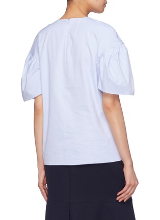 Back View - Click To Enlarge - VICTORIA, VICTORIA BECKHAM - Puff sleeve cotton Oxford top