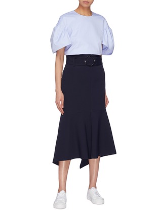 Figure View - Click To Enlarge - VICTORIA, VICTORIA BECKHAM - Puff sleeve cotton Oxford top