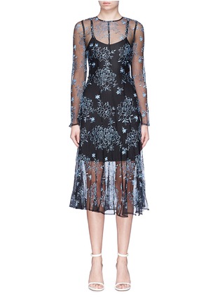 Main View - Click To Enlarge - GEORGIA ALICE - 'Debutante' floral embroidered pleated lace dress