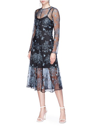 Figure View - Click To Enlarge - GEORGIA ALICE - 'Debutante' floral embroidered pleated lace dress
