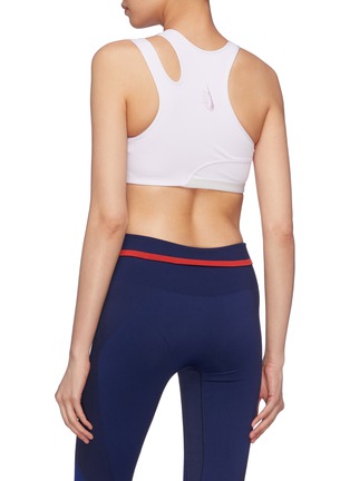 Back View - Click To Enlarge - NIKELAB - Belted cutout shoulder sports bra