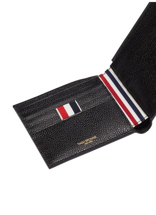 Detail View - Click To Enlarge - THOM BROWNE - Pebble grain leather bifold wallet