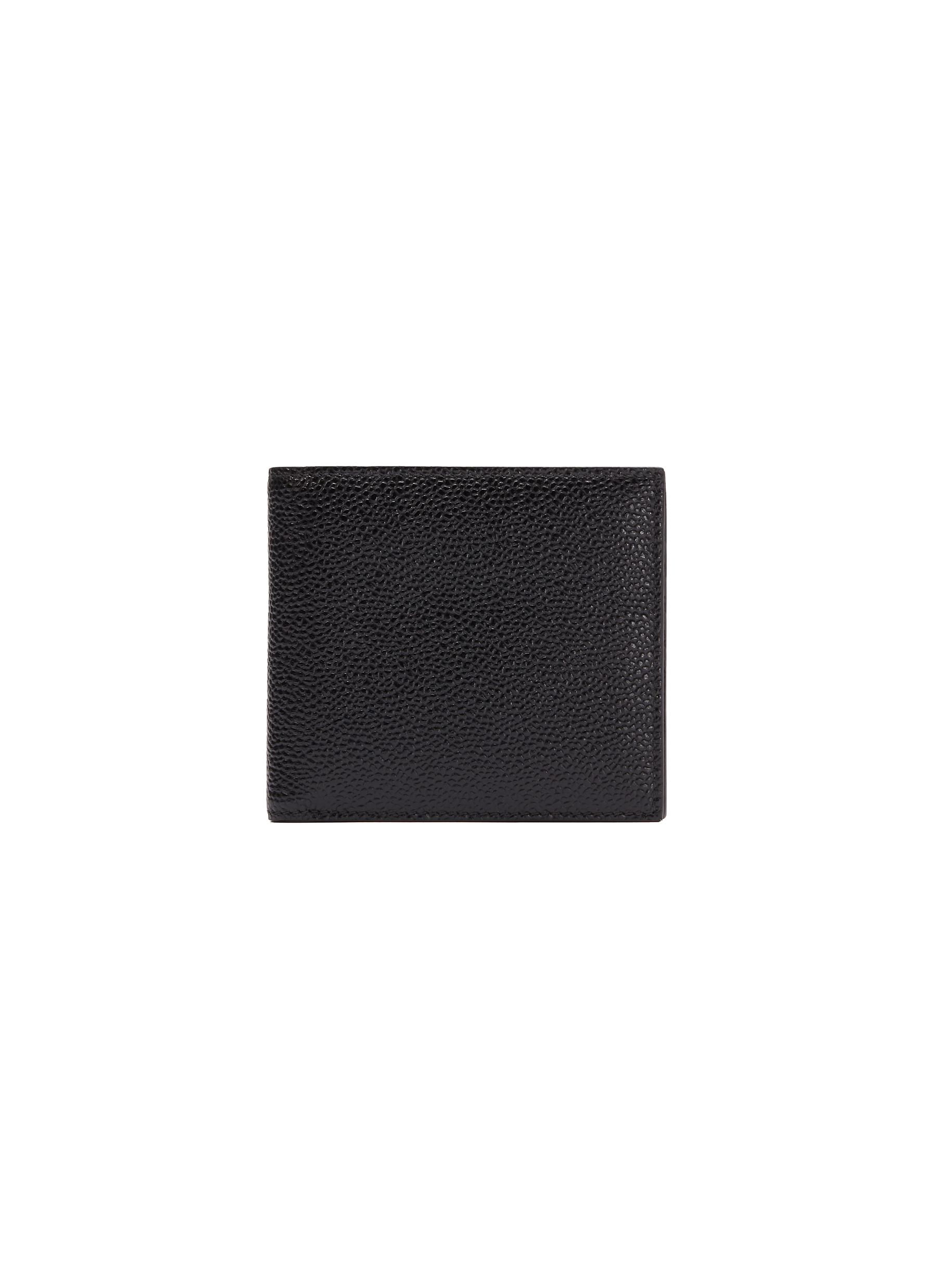 THOM BROWNE | Pebble grain leather bifold wallet | BLACK | Men