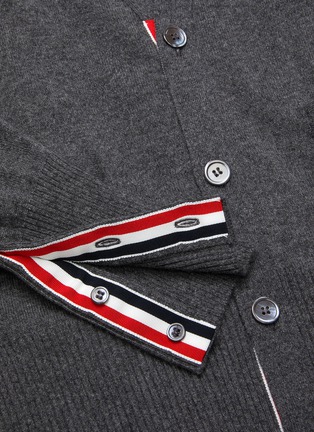  - THOM BROWNE - Intarsia stripe cashmere V-neck cardigan
