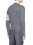 Back View - Click To Enlarge - THOM BROWNE  - Intarsia stripe cashmere V-neck cardigan