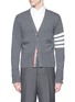 Main View - Click To Enlarge - THOM BROWNE  - Intarsia stripe cashmere V-neck cardigan