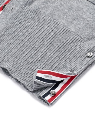 Detail View - Click To Enlarge - THOM BROWNE  - Intarsia stripe cashmere V-neck cardigan