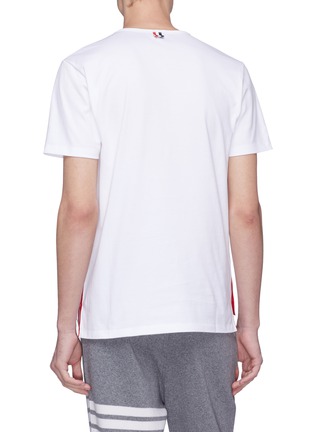 Back View - Click To Enlarge - THOM BROWNE - Stripe pocket T-shirt