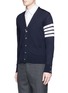Front View - Click To Enlarge - THOM BROWNE  - Stripe sleeve wool cardigan