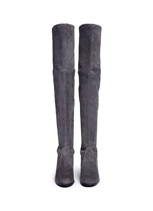 Front View - Click To Enlarge - STUART WEITZMAN - 'Tieland' stretch suede thigh high boots