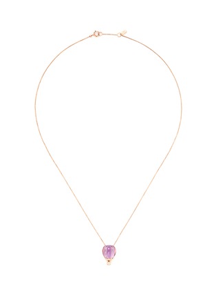 Main View - Click To Enlarge - BAO BAO WAN - Balloon pendant diamond pavé amethyst 18k rose gold necklace