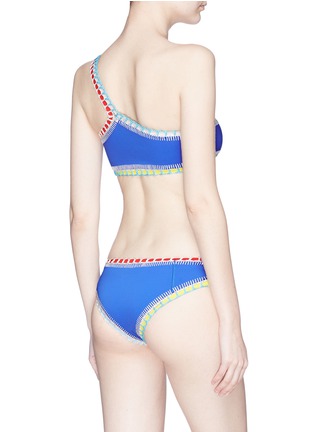 Back View - Click To Enlarge - KIINI - 'Tuesday' crochet trim one-shoulder bikini top