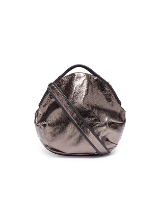 Main View - Click To Enlarge - A-ESQUE - 'Petal Pure' split handle colourblock metallic leather bag