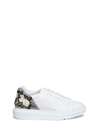 Main View - Click To Enlarge - PEDDER RED - 'Lory' floral embroidered leather sneakers