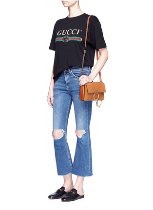 Figure View - Click To Enlarge - GUCCI - Vintage logo print oversized T-shirt