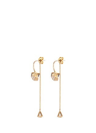 Main View - Click To Enlarge - LAMA HOURANI JEWELRY  - 'Whisper' diamond 18k yellow gold detachable chain earrings