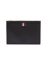 THOM BROWNE - Small pebble grain leather zip pouch