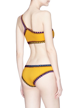 Back View - Click To Enlarge - KIINI - 'Ro' crochet trim one-shoulder bikini top