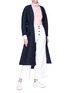 Figure View - Click To Enlarge - COMME MOI - Belted cocoon sleeve coat