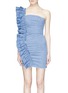 Main View - Click To Enlarge - FORTE COUTURE - Ruffle one sleeve denim dress