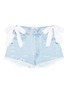 Main View - Click To Enlarge - FORTE COUTURE - 'Ben' lace-up bow distressed denim shorts