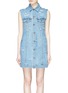 Main View - Click To Enlarge - FORTE COUTURE - Faux pearl embellished sleeveless denim dress