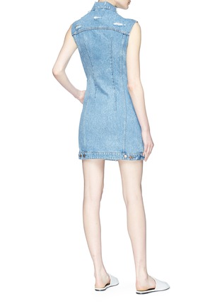 Figure View - Click To Enlarge - FORTE COUTURE - Faux pearl embellished sleeveless denim dress