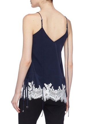 Back View - Click To Enlarge - COMME MOI - Drawstring waist lace trim camisole top