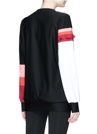 Back View - Click To Enlarge - NO KA’OI - 'Nalu Nau' colourblock ruffle sweatshirt