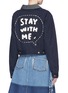 Back View - Click To Enlarge - 73115 - 'Stay With Me' slogan appliqué canvas cropped jacket