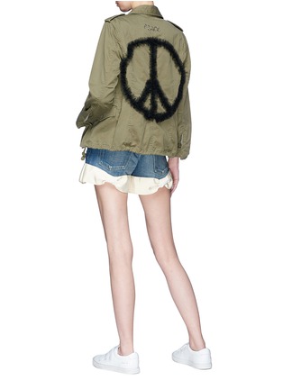 Figure View - Click To Enlarge - 73115 - Peace symbol appliqué canvas field jacket
