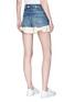 Back View - Click To Enlarge - 73115 - Bow cuff denim shorts