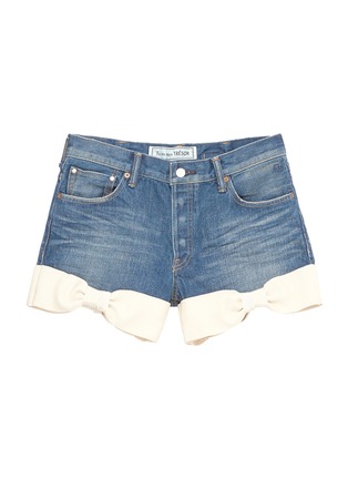 Main View - Click To Enlarge - 73115 - Bow cuff denim shorts