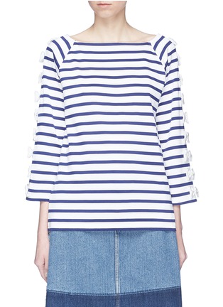 Main View - Click To Enlarge - 73115 - Bow sleeve stripe long sleeve T-shirt