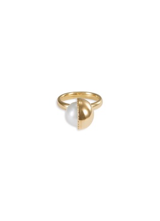 Main View - Click To Enlarge - TASAKI - Diamond pearl 18k yellow gold ring